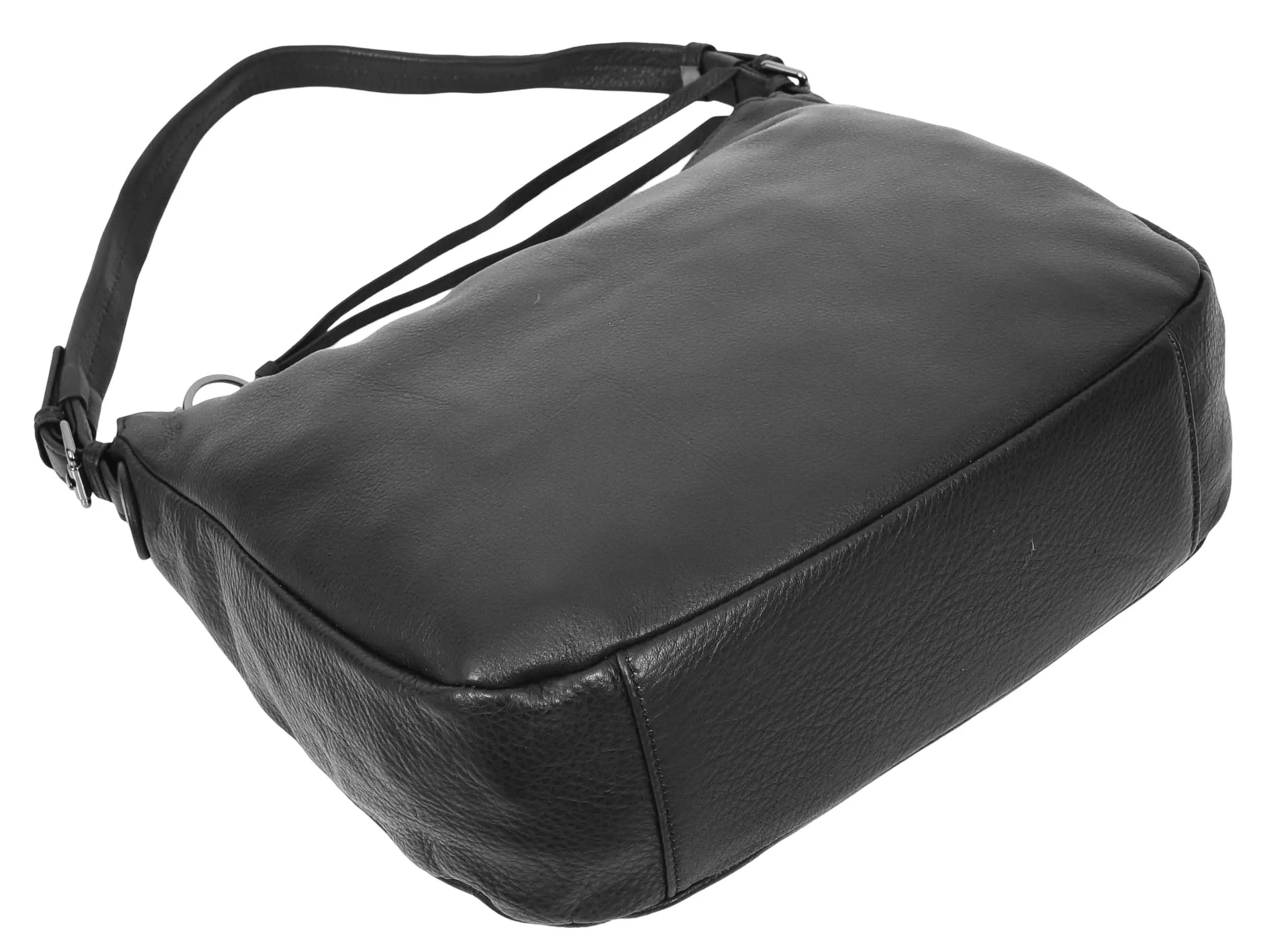 Ottawa Women's Genuine Leather Hobo Style Shoulder Handbag  Black