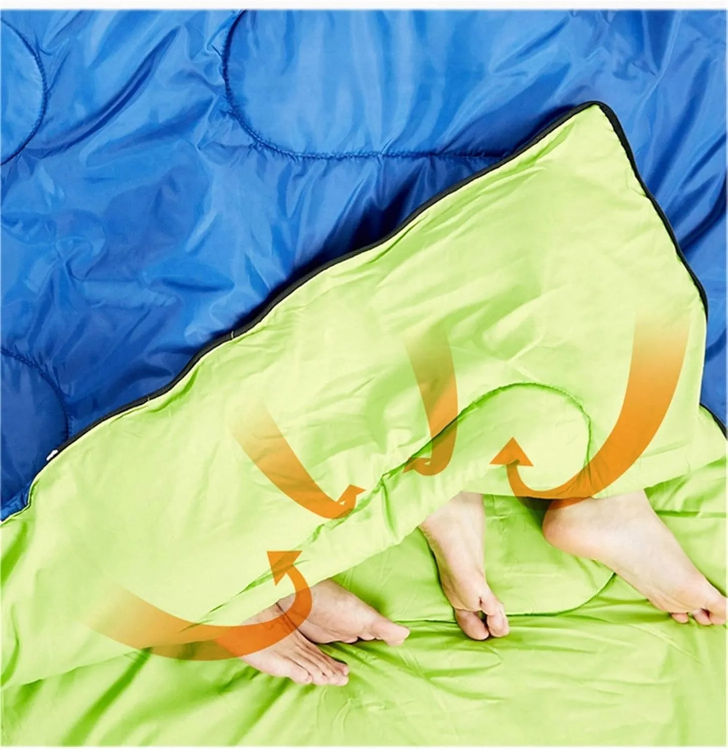 Outdoor Double Sleeping Bag Envelope Splicable Spring and Autumn Camping Hiking Portable Cotton Sleeping Bags 2.2m * 1.45m