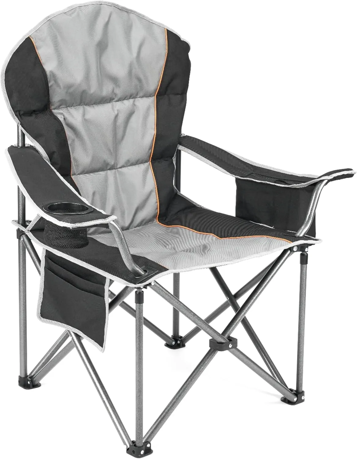 Oversized Folding Camping Chair, Heavy Duty Portable Beach Chair with Cooler Bag, Side Pocket & Cup Holder, Folding Chairs for Outdoor Indoor Use Support 500 LBS