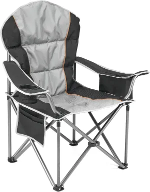 Oversized Folding Camping Chair, Heavy Duty Portable Beach Chair with Cooler Bag, Side Pocket & Cup Holder, Folding Chairs for Outdoor Indoor Use Support 500 LBS