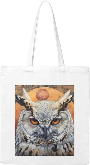 Owl Beliefs Print Canvas Tote Bag Reusable Tote Shoulder Bag for Vacation, Shopping, Work, Gym