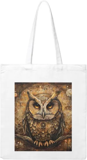Owl Beliefs Print Canvas Tote Bag Reusable Tote Shoulder Bag for Vacation, Shopping, Work, Gym