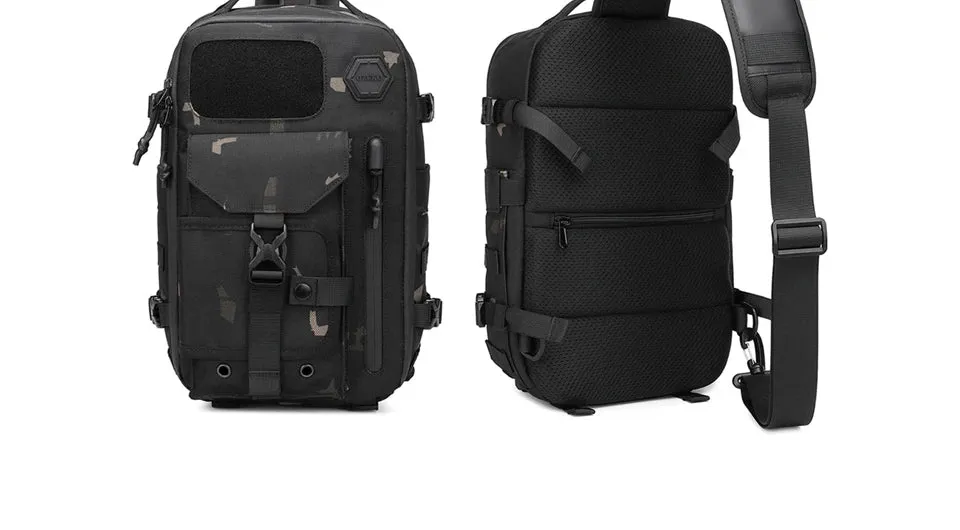 OZUKO Large Capacity Shoulder Bags for Male Waterproof Chest Bag Tactical Sling Messenger Bags Men Outdoor Sports Crossbody Bag