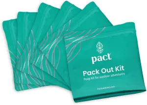 PACT Pack Out Kit - Camping Poop Kit Includes Wet Wipes, Smell Proof Disposal Bags, Hand Wipes, Poop Powder for Odor and Human Waste Bags for Camping and Backpacking