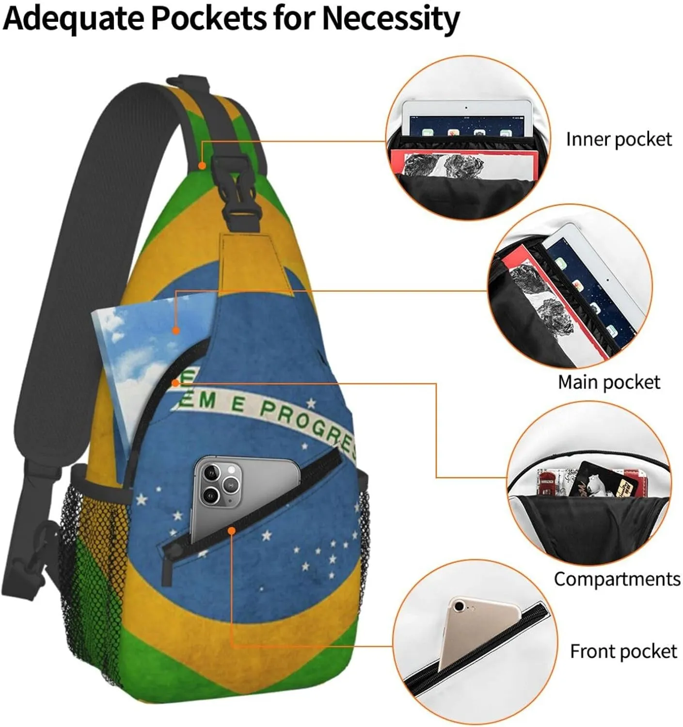 Panamanian Girl Messy Hair Sunglasses Panama Pride Sling Bag Adjustable Chest Bags Crossbody Bag Shoulder Backpack