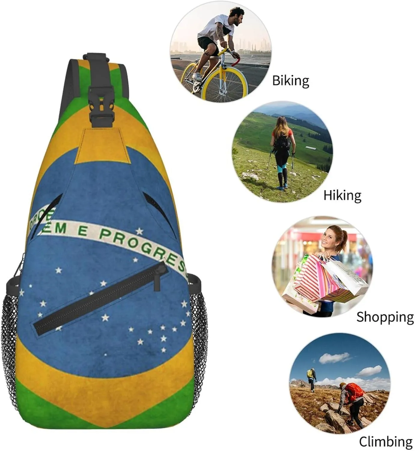 Panamanian Girl Messy Hair Sunglasses Panama Pride Sling Bag Adjustable Chest Bags Crossbody Bag Shoulder Backpack
