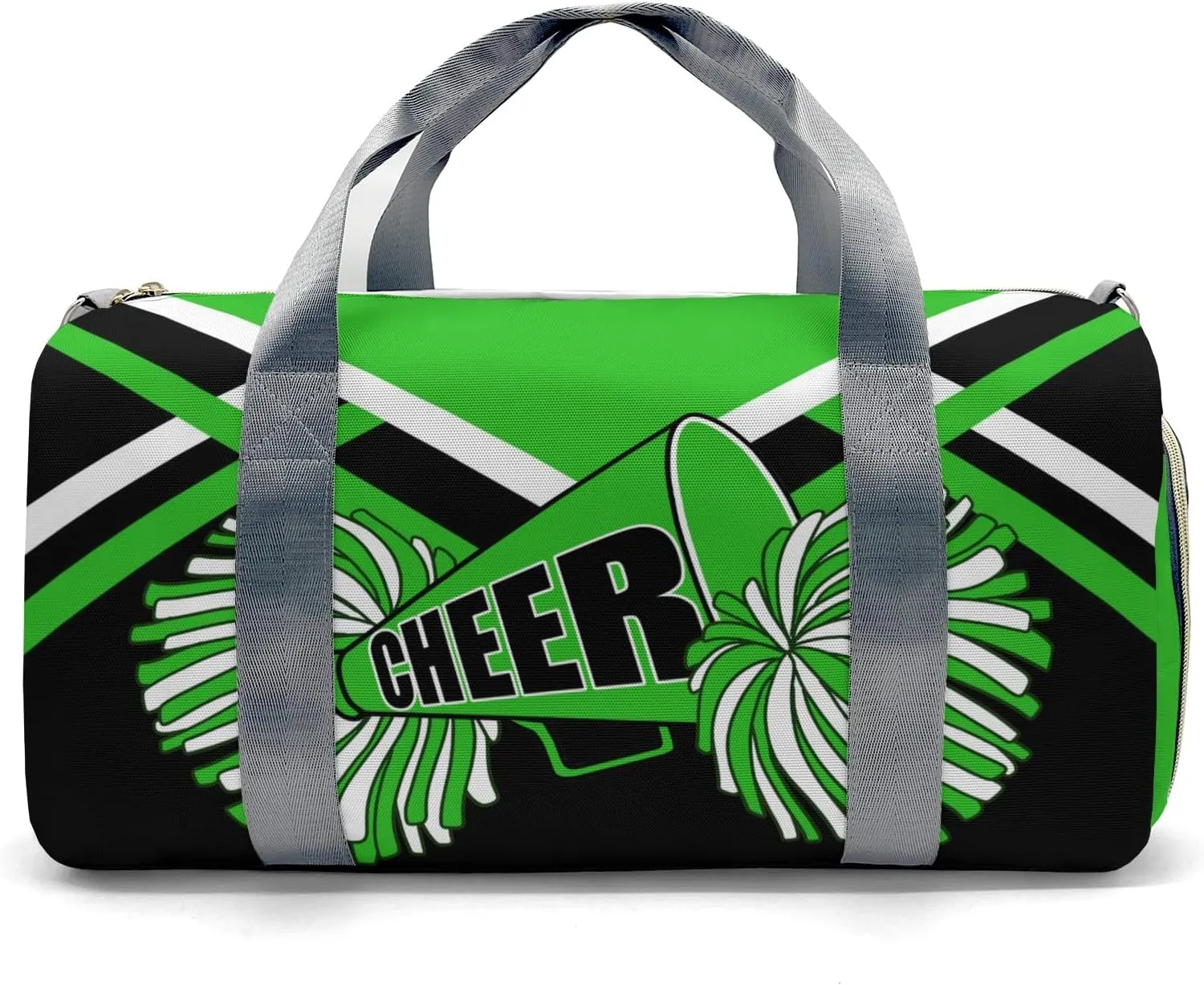 Personalized Duffel Bag Bright Green Cheer Cheerleader Waterproof Sport Gym Travel Perform Training Bags with Name