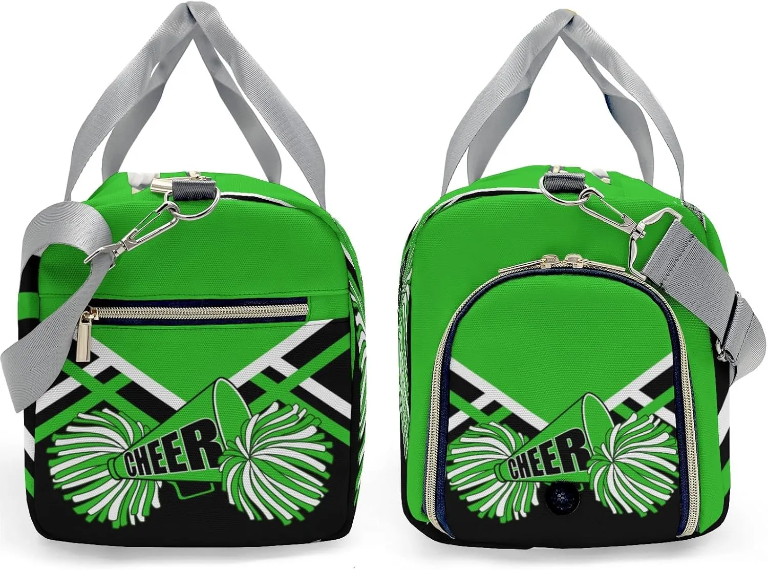 Personalized Duffel Bag Bright Green Cheer Cheerleader Waterproof Sport Gym Travel Perform Training Bags with Name