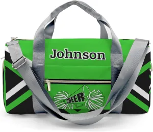 Personalized Duffel Bag Bright Green Cheer Cheerleader Waterproof Sport Gym Travel Perform Training Bags with Name