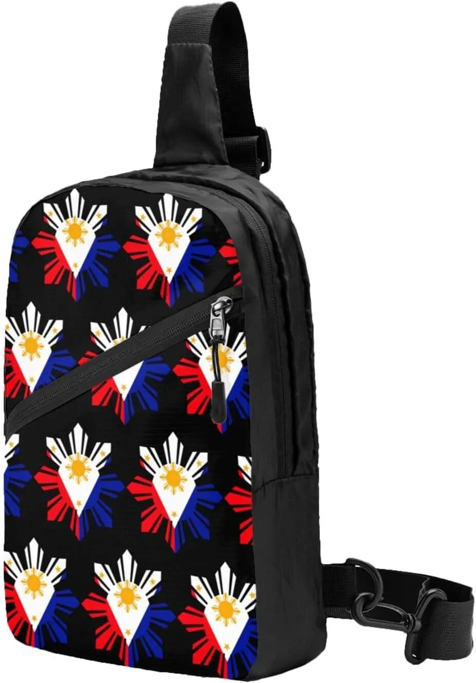 Philippine Sun Flag Packable Crossbody Bag Portable Sling Bags Foldable Travel Daypack Reusable Sports Shoulder Backpack Diagonally Chest Bag for Workout