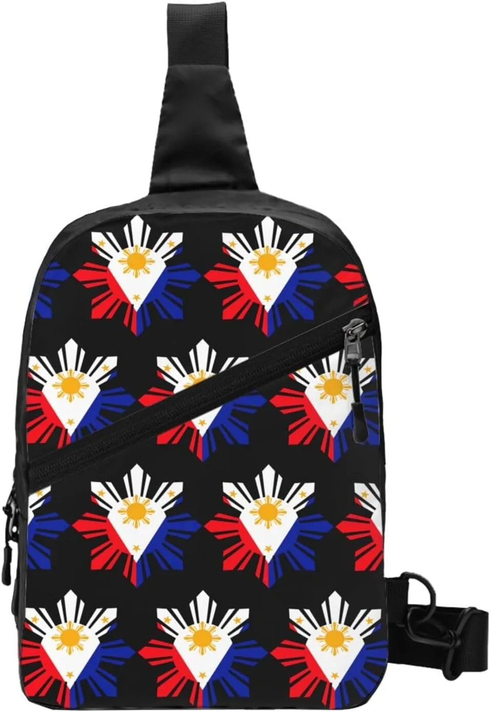 Philippine Sun Flag Packable Crossbody Bag Portable Sling Bags Foldable Travel Daypack Reusable Sports Shoulder Backpack Diagonally Chest Bag for Workout