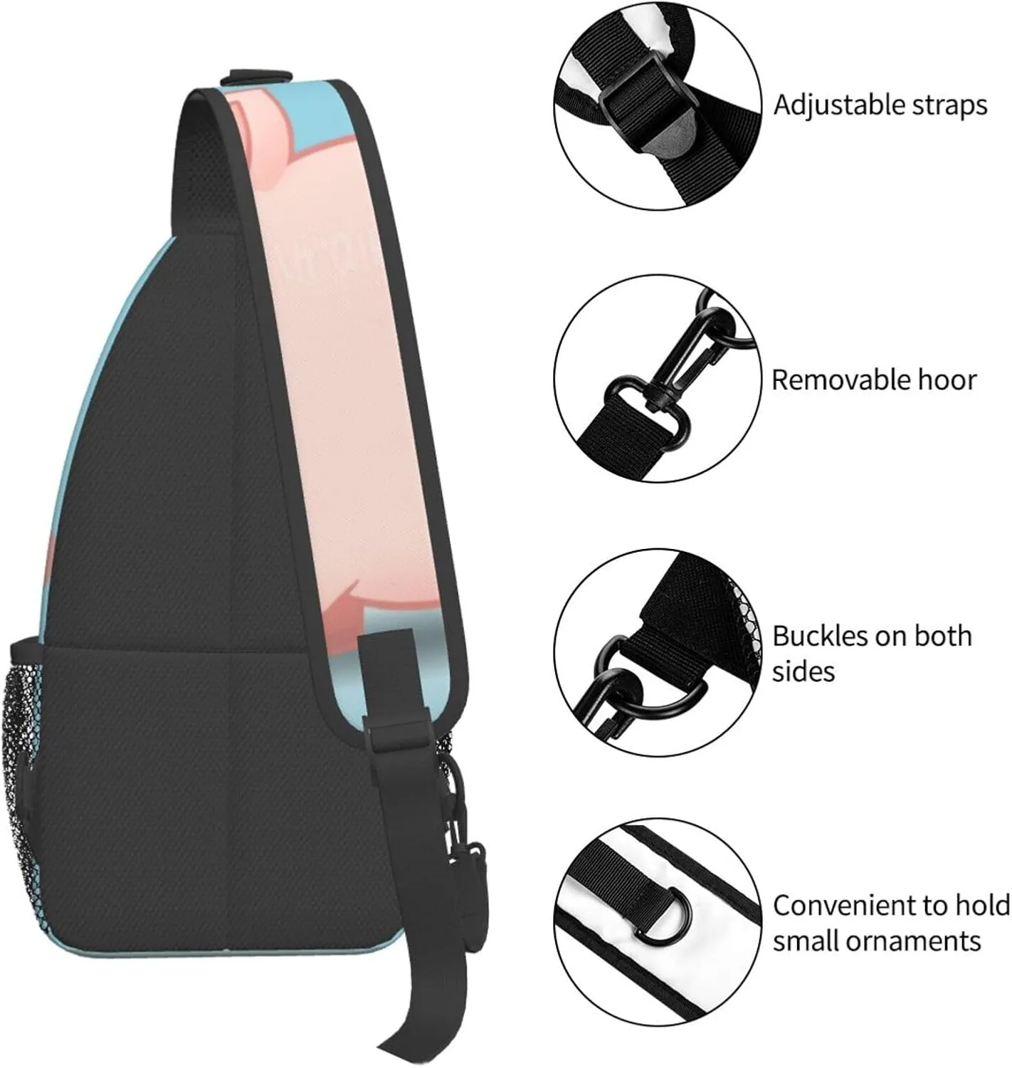 Pink Starfish Men's And Women's Small Crossbody Bags Chest Bags Daily Bags Are Suitable For Outdoor Hiking Trips