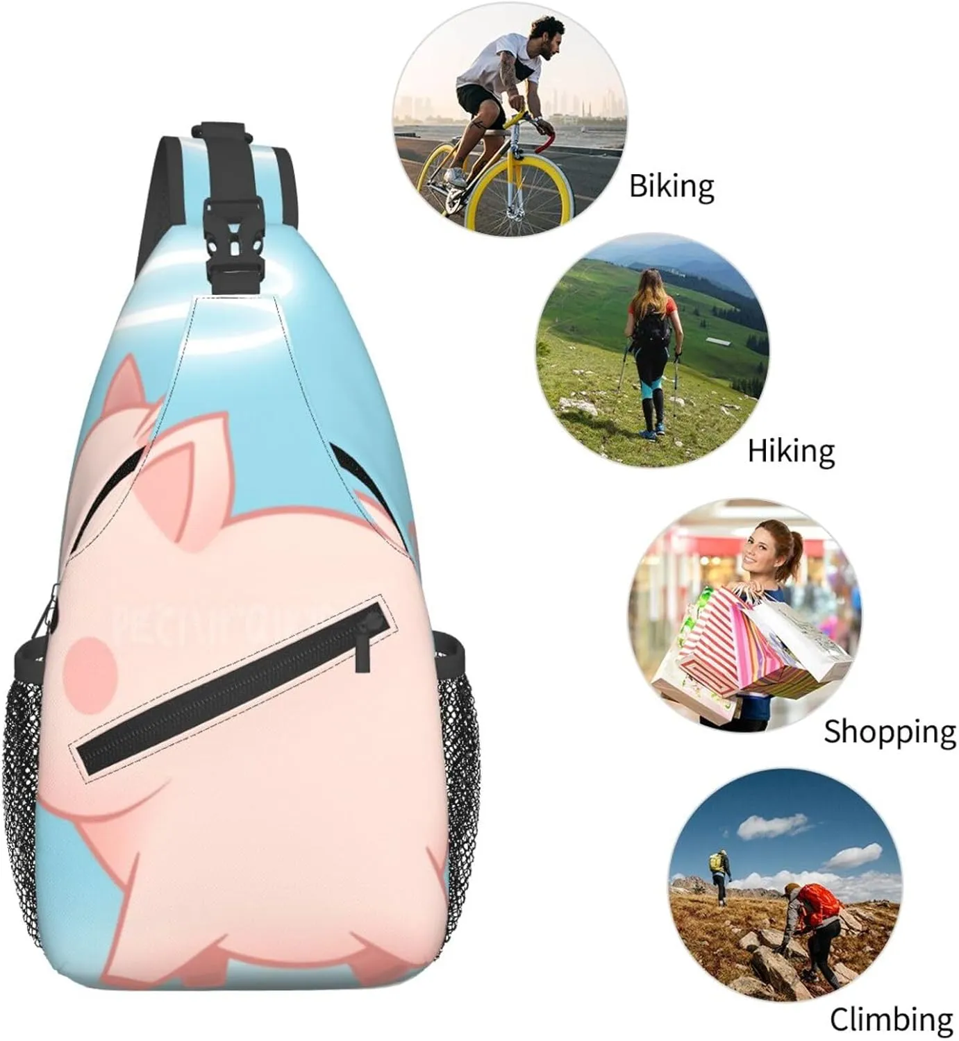 Pink Starfish Men's And Women's Small Crossbody Bags Chest Bags Daily Bags Are Suitable For Outdoor Hiking Trips