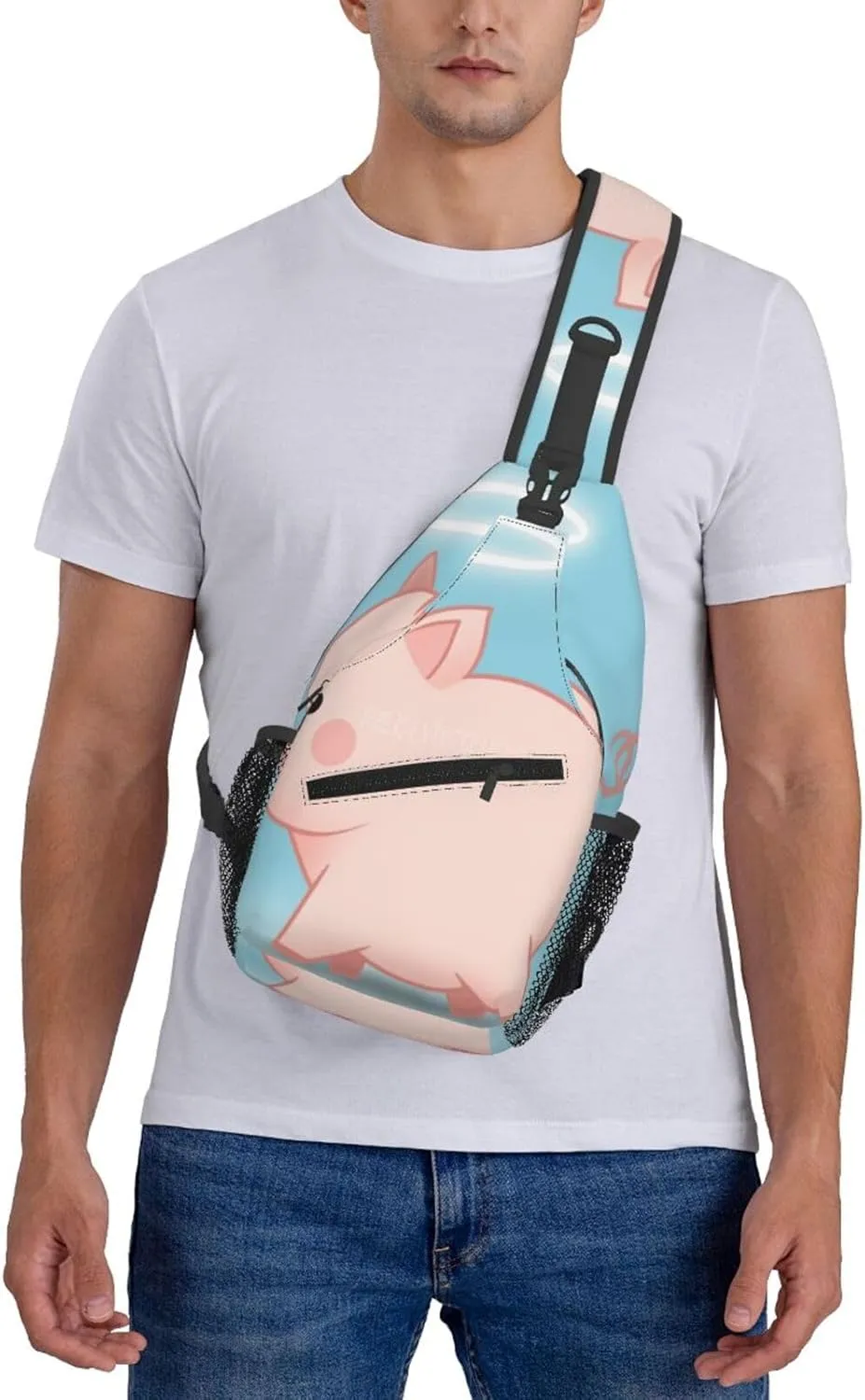 Pink Starfish Men's And Women's Small Crossbody Bags Chest Bags Daily Bags Are Suitable For Outdoor Hiking Trips