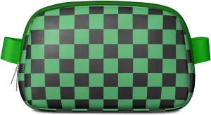 Plaid Mini Belt Bag for Men Women Vintage Checkered Waist Packs Crossbody Bags Adjustable Strap for Hiking Cycling Jogging