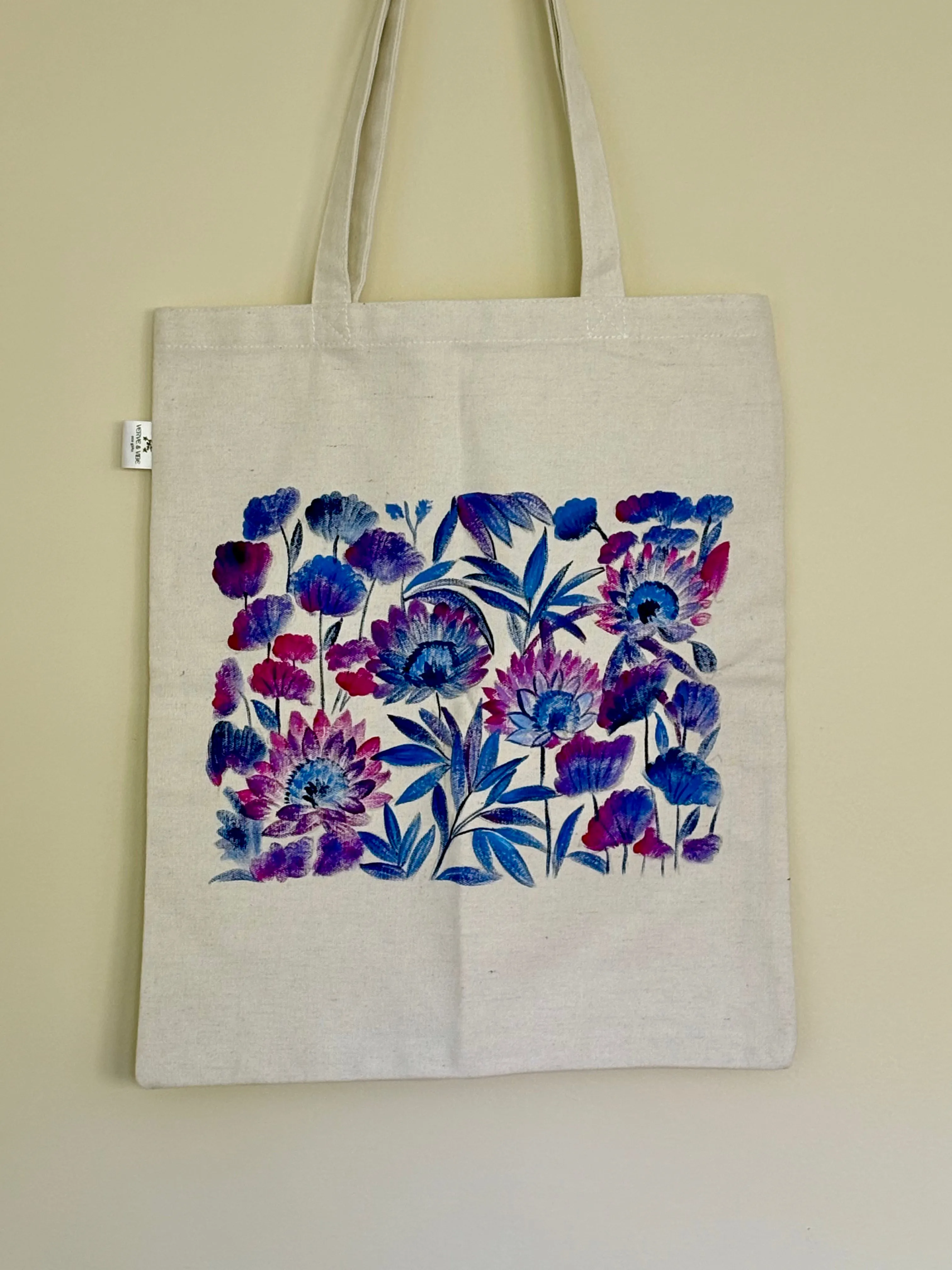 Plush Purples - Hand Painted, Canvas Tote Bag