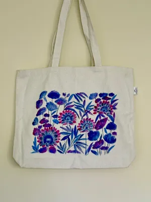 Plush Purples - Hand Painted, Canvas Tote Bag
