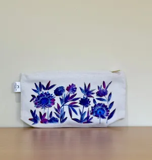 Plush Purples - Hand Painted,Canvas Zippered Pouch