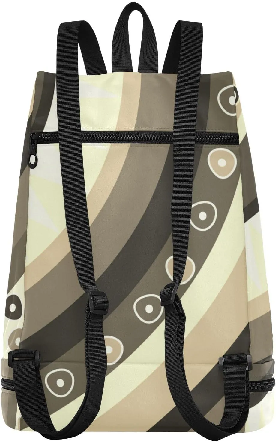Poeticcity Gym Swimming Drawstring Bags Daypacks Backpack Purse Casual Knapsack Shoulder Bag Sitting Rucksack Vintage Jamaica Tribal Ethnic Pattern a Quarter Cycle