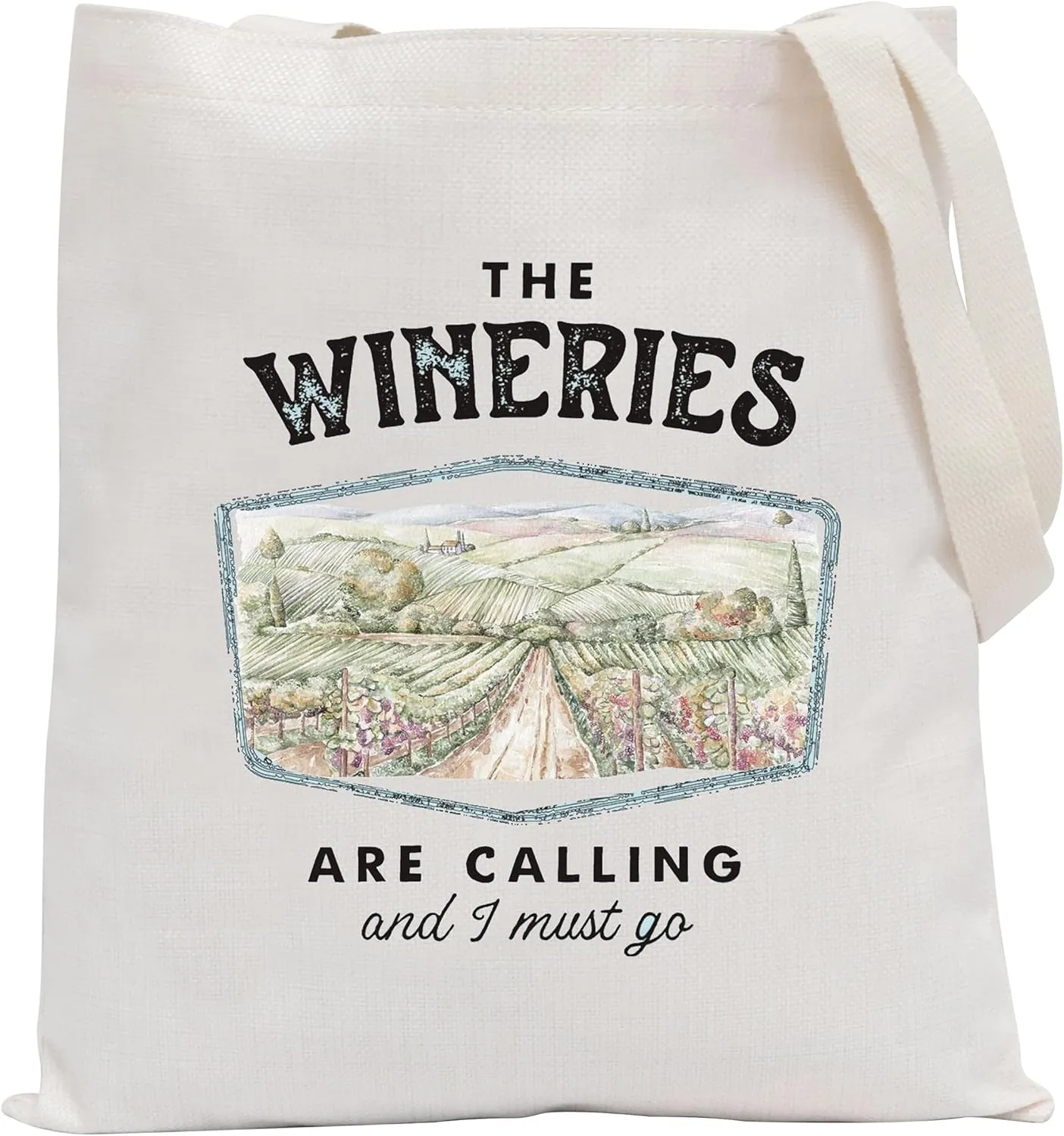 POFULL Winery Gift The Wineries Are Calling And I Must Go Tote Bag Wine Lover Country Gift