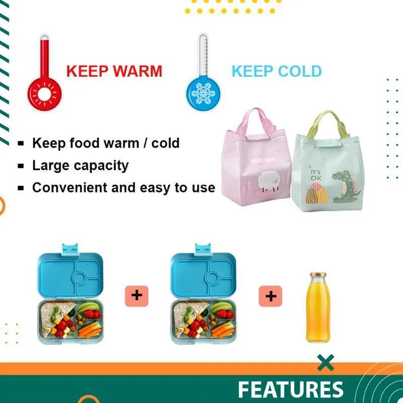Portable Lunch Bag 1PC 2Colours Oxford Cloth Thermal Insulated