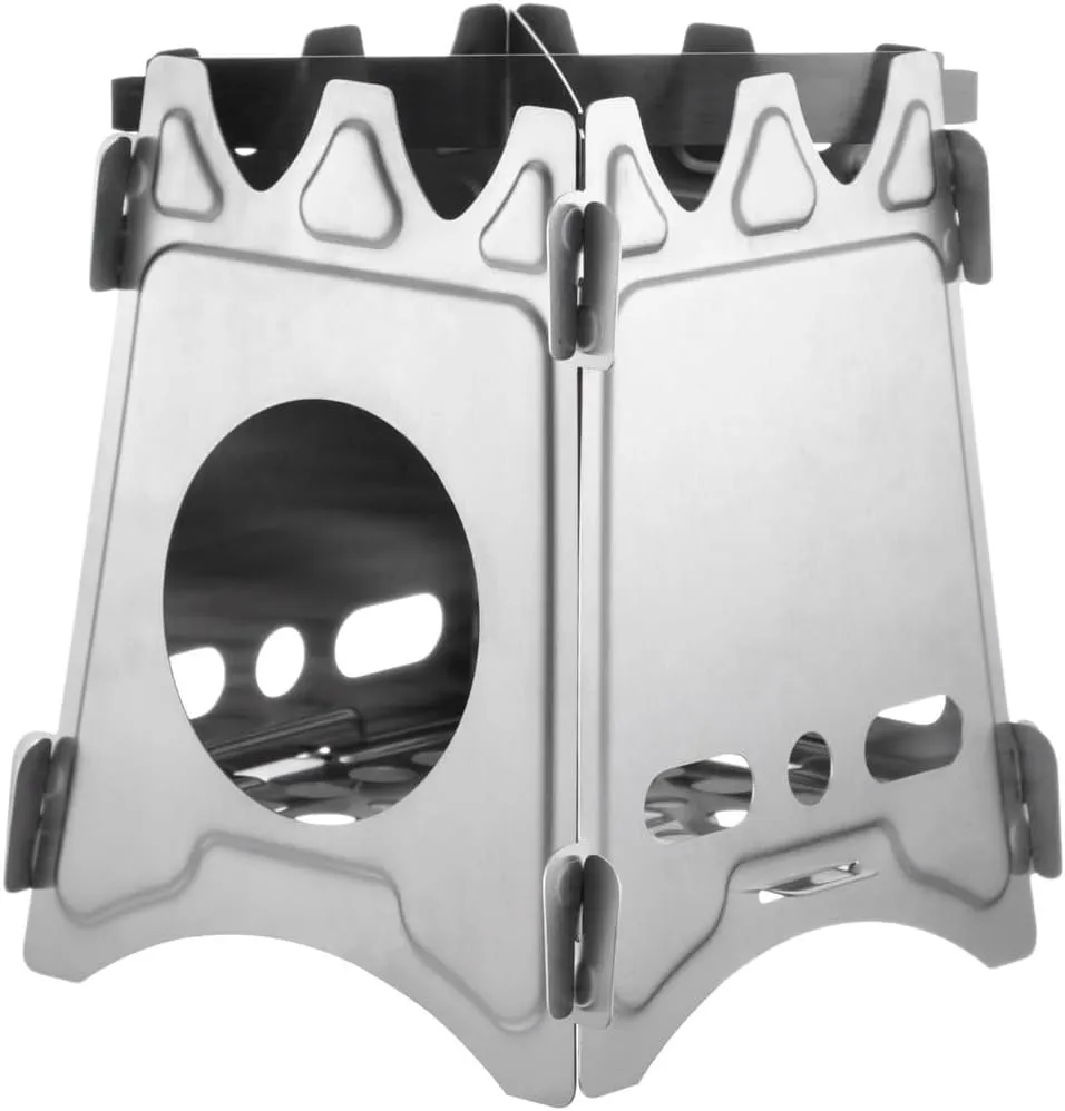 Portable Wood Stove for Backpacking – Stainless Steel Camping Stove for Travel, BBQ, Hiking, Fishing