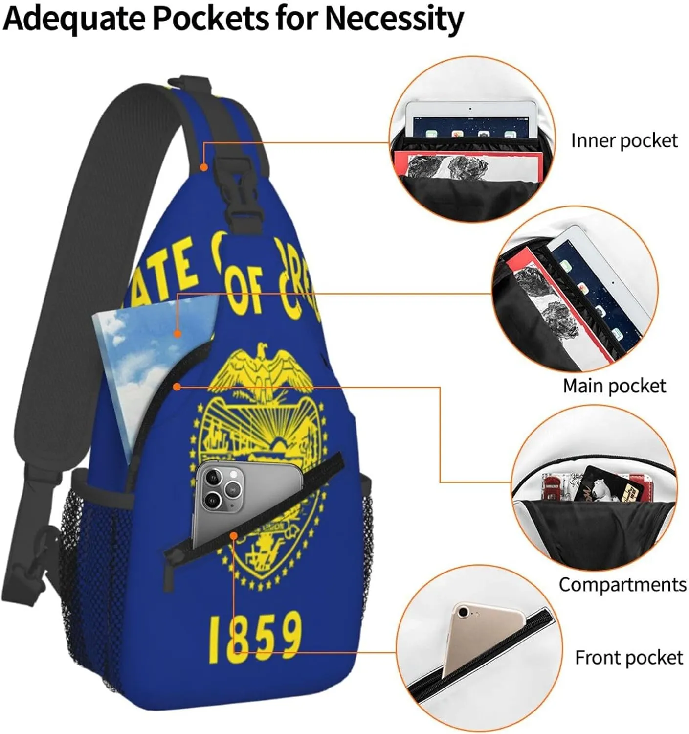 Portuguese flag Men's And Women's Small Crossbody Bags Chest Bags Daily Bags Are Suitable For Outdoor Hiking Trips