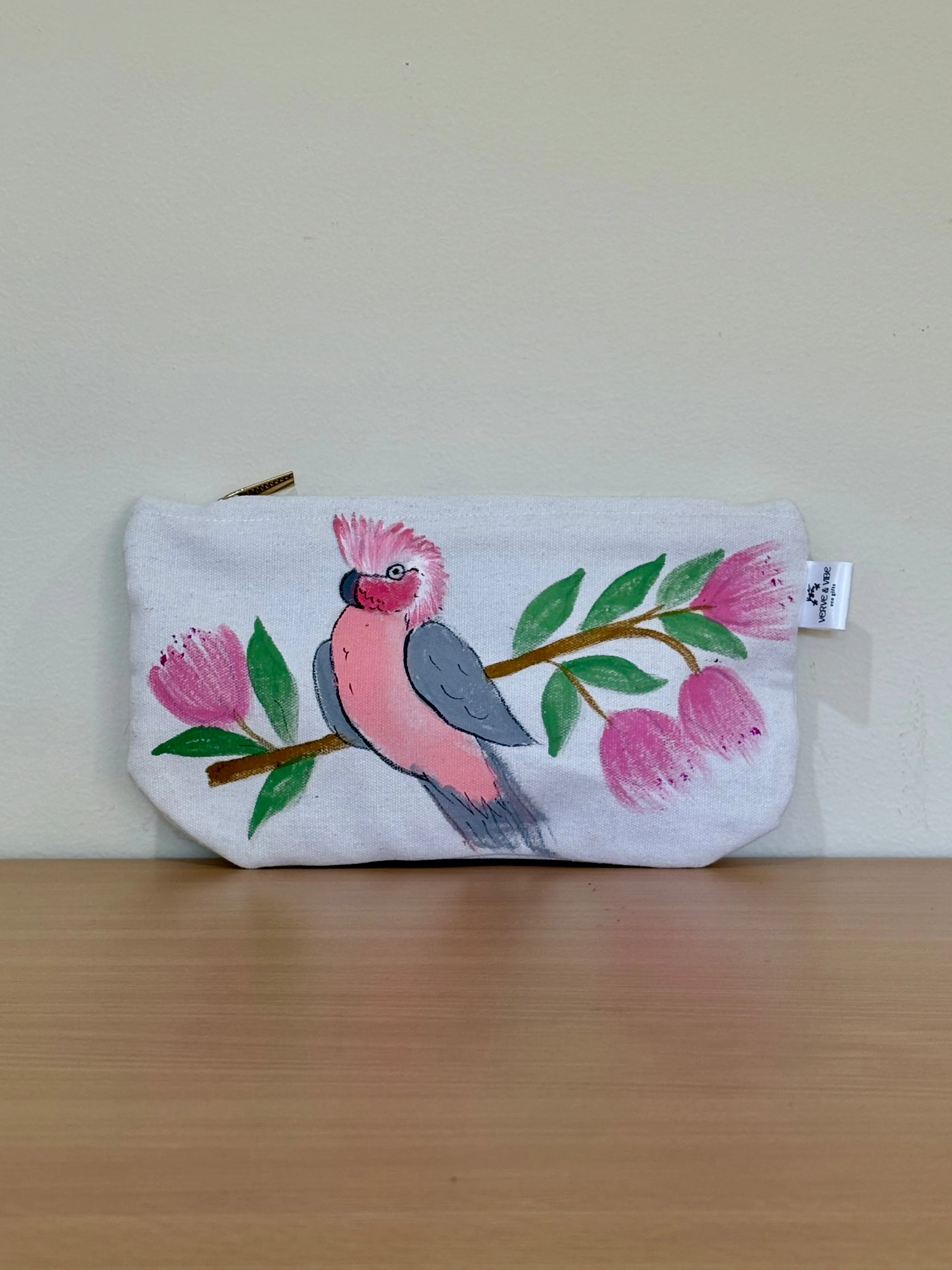 Pretty Pink Galah - Hand Painted, Canvas Tote Bag