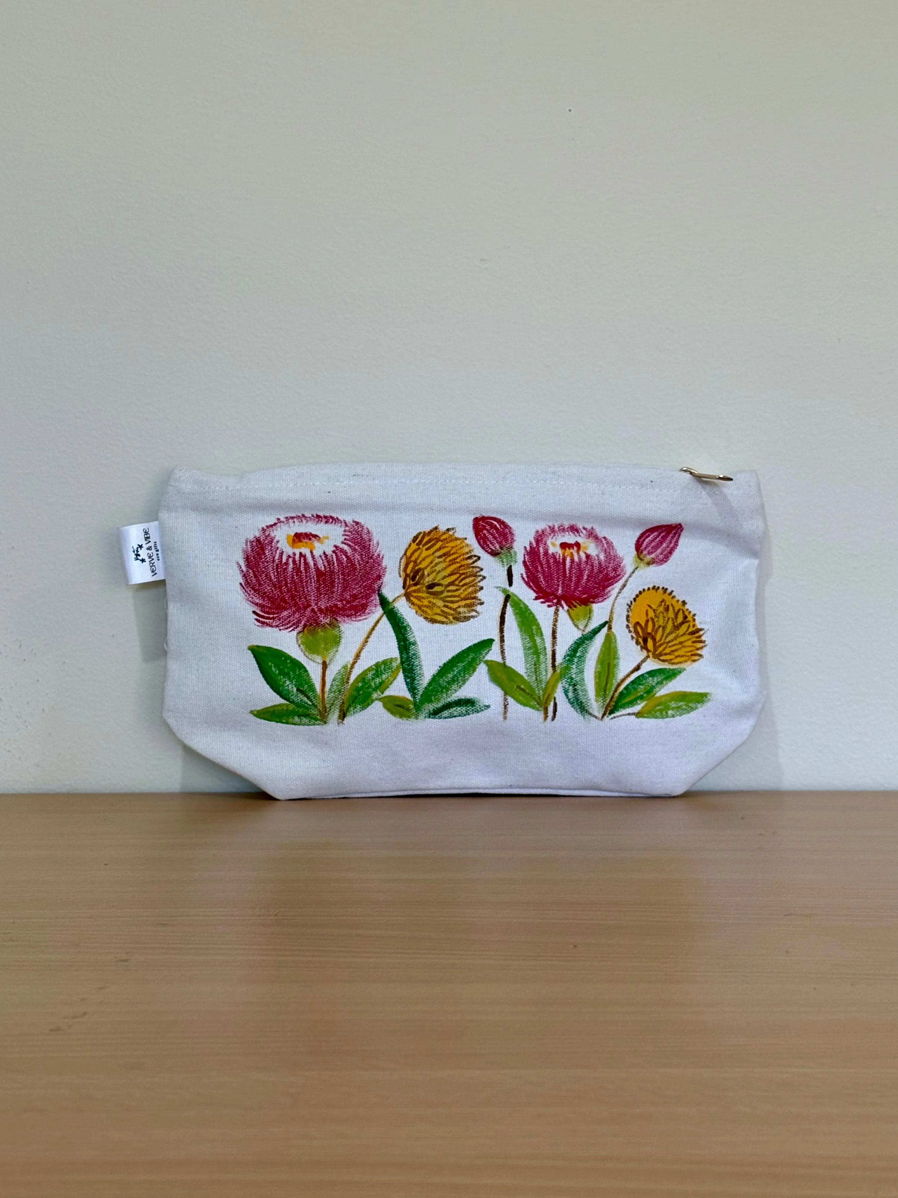 Proteas & Waratahs - Hand Painted, Canvas Tote Bag
