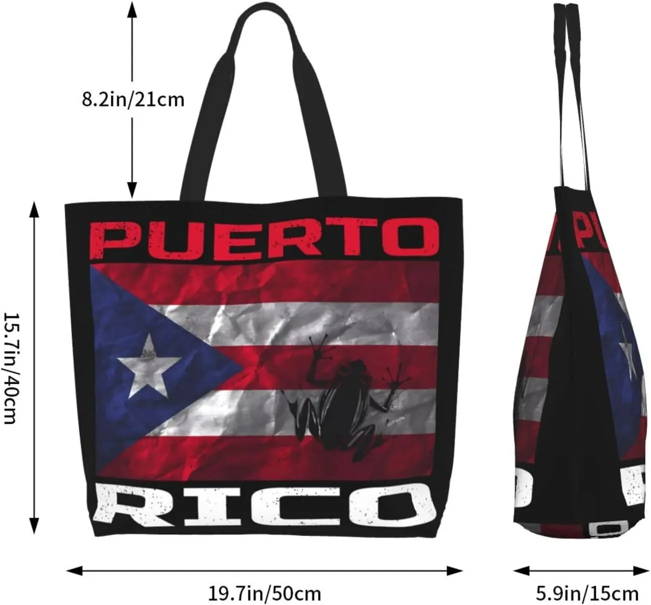 Puerto Rico Palm Trees Boricua Pride Women's Tote Bag Large Capacity Single Shoulder Bags Handbag for Shopping Work