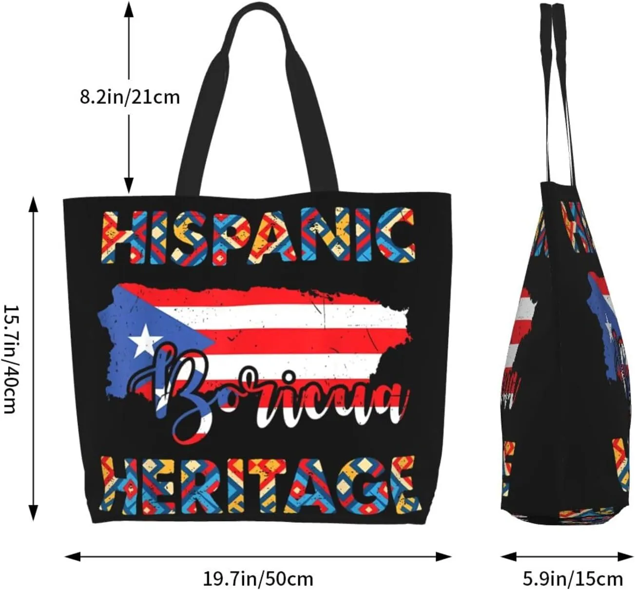 Puerto Rico Palm Trees Boricua Pride Women's Tote Bag Large Capacity Single Shoulder Bags Handbag for Shopping Work