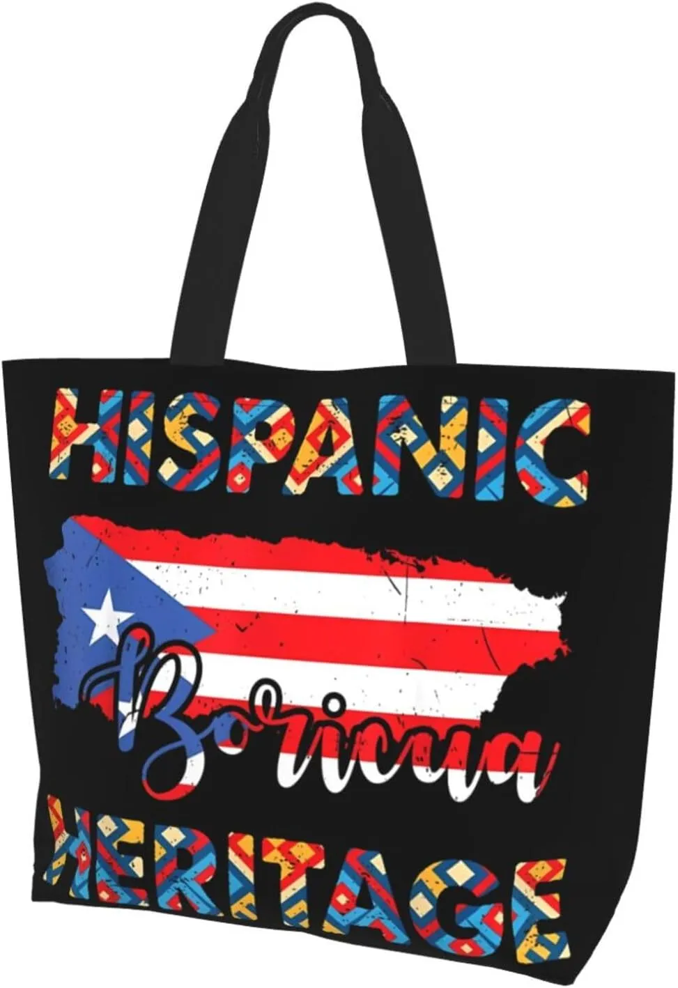 Puerto Rico Palm Trees Boricua Pride Women's Tote Bag Large Capacity Single Shoulder Bags Handbag for Shopping Work