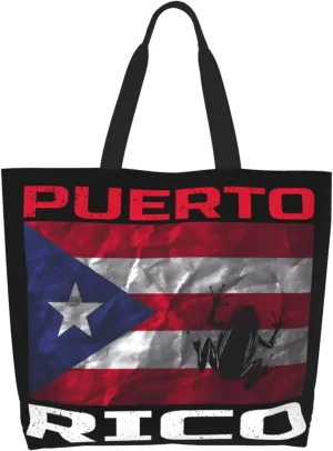 Puerto Rico Palm Trees Boricua Pride Women's Tote Bag Large Capacity Single Shoulder Bags Handbag for Shopping Work