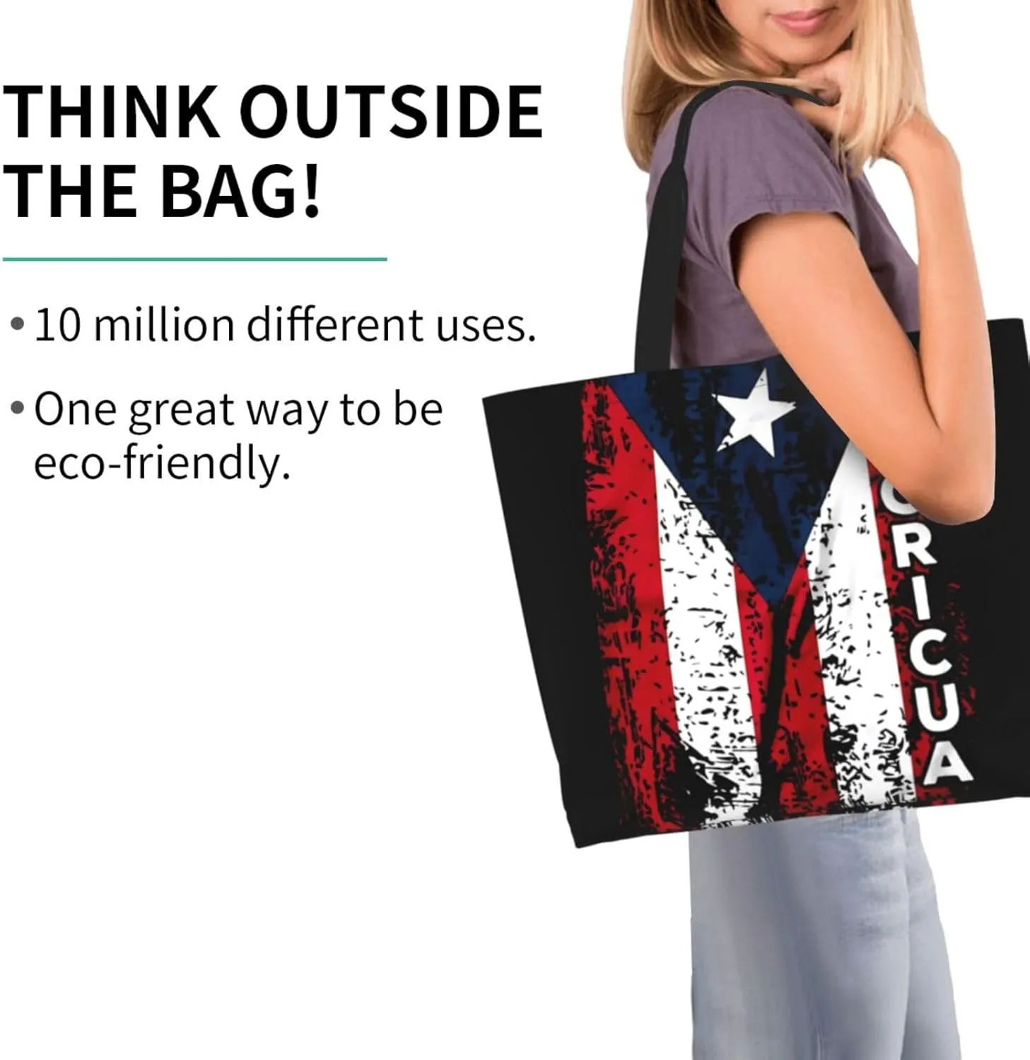 Puerto Rico Palm Trees Boricua Pride Women's Tote Bag Large Capacity Single Shoulder Bags Handbag for Shopping Work
