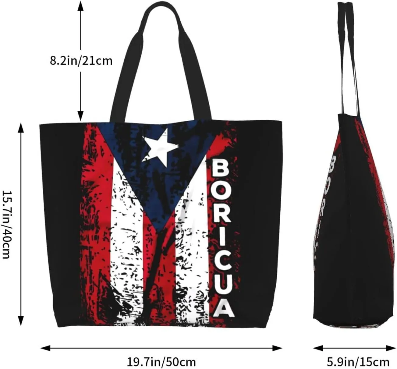 Puerto Rico Palm Trees Boricua Pride Women's Tote Bag Large Capacity Single Shoulder Bags Handbag for Shopping Work