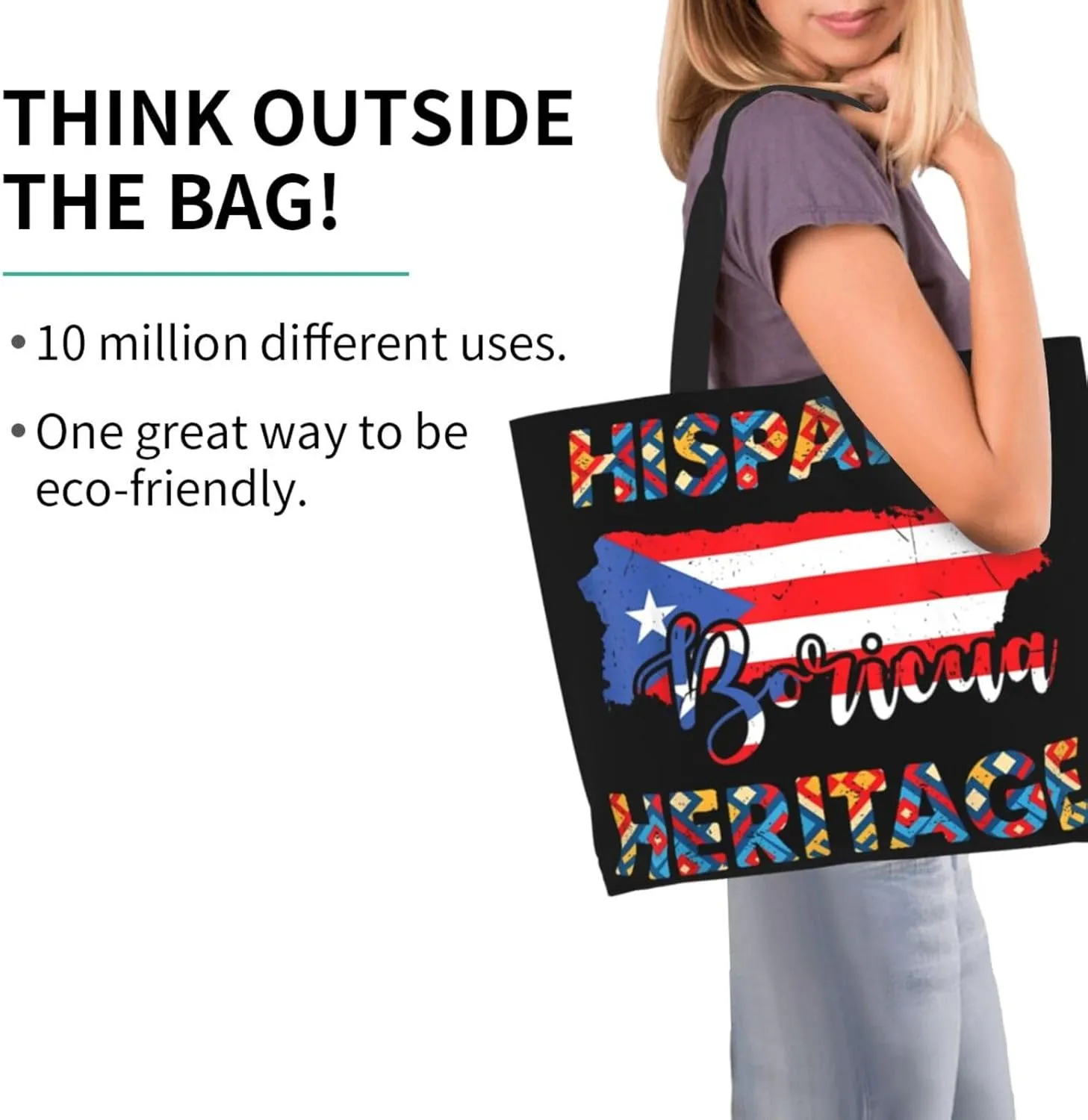 Puerto Rico Palm Trees Boricua Pride Women's Tote Bag Large Capacity Single Shoulder Bags Handbag for Shopping Work