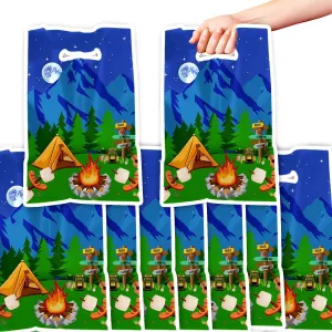 qhqqwzxqc 100PCS Camping Party Favor Bags Camping Adventure Gift Bags Happy Camper Candy Treat Bags Camping Goodie Bags for Christmas Camping Supplies Camper Theme Forest Nature Hiking Party