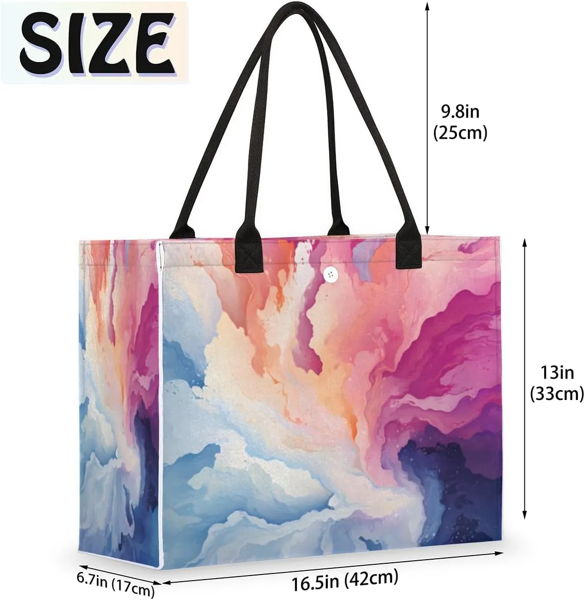 QsirBC Abstract Art Tote Bag for Women Shoulder Bags with Pockets Handbags Purses Large Totes