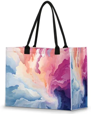 QsirBC Abstract Art Tote Bag for Women Shoulder Bags with Pockets Handbags Purses Large Totes