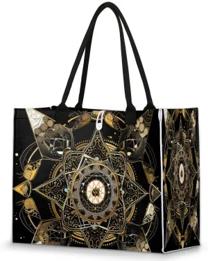 QsirBC Abstract Classic Style Tote Bag for Women Shoulder Bags with Pockets Handbags Purses Large Totes