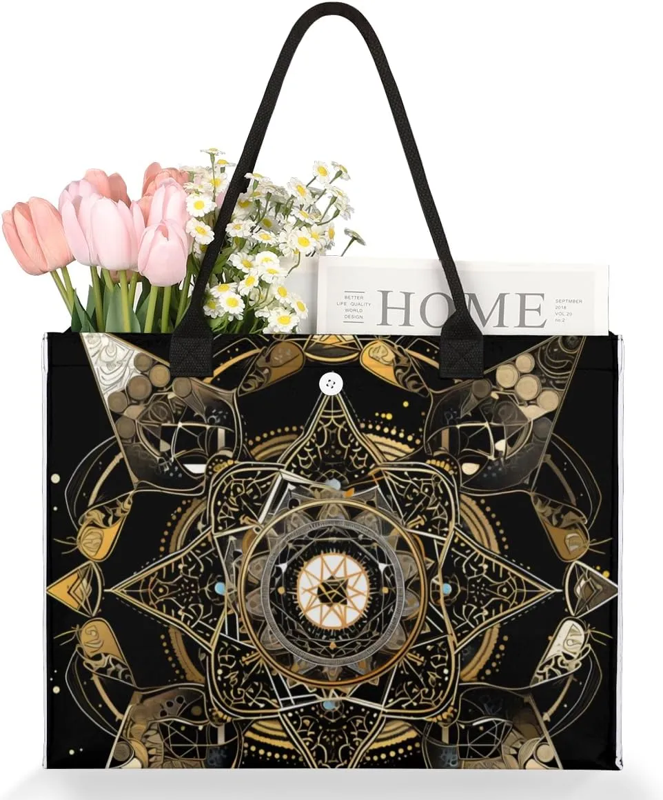 QsirBC Abstract Classic Style Tote Bag for Women Shoulder Bags with Pockets Handbags Purses Large Totes