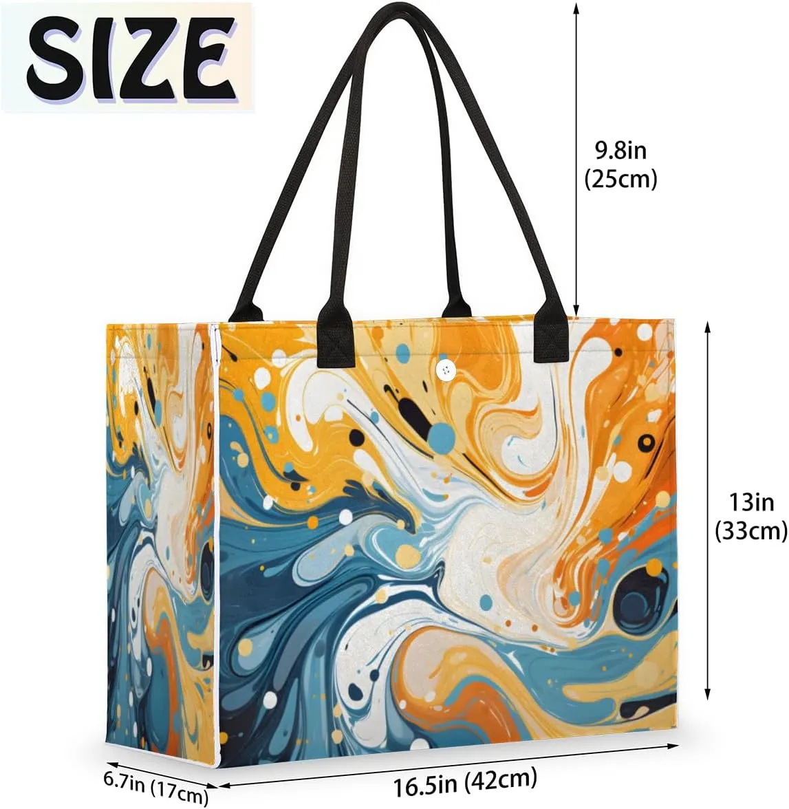 QsirBC Abstract Design Decor Tote Bag for Women Shoulder Bags with Pockets Handbags Purses Large Totes