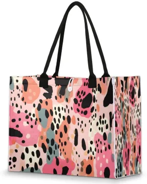 QsirBC Abstract Fun Design Tote Bag for Women Shoulder Bags with Pockets Handbags Purses Large Totes
