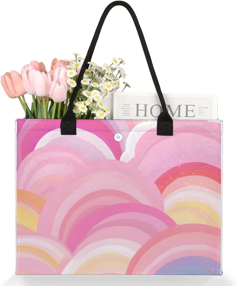 QsirBC Abstract Fun Design Tote Bag for Women Shoulder Bags with Pockets Handbags Purses Large Totes