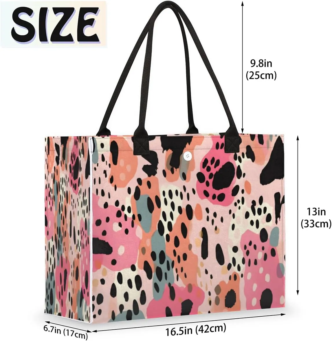 QsirBC Abstract Fun Design Tote Bag for Women Shoulder Bags with Pockets Handbags Purses Large Totes