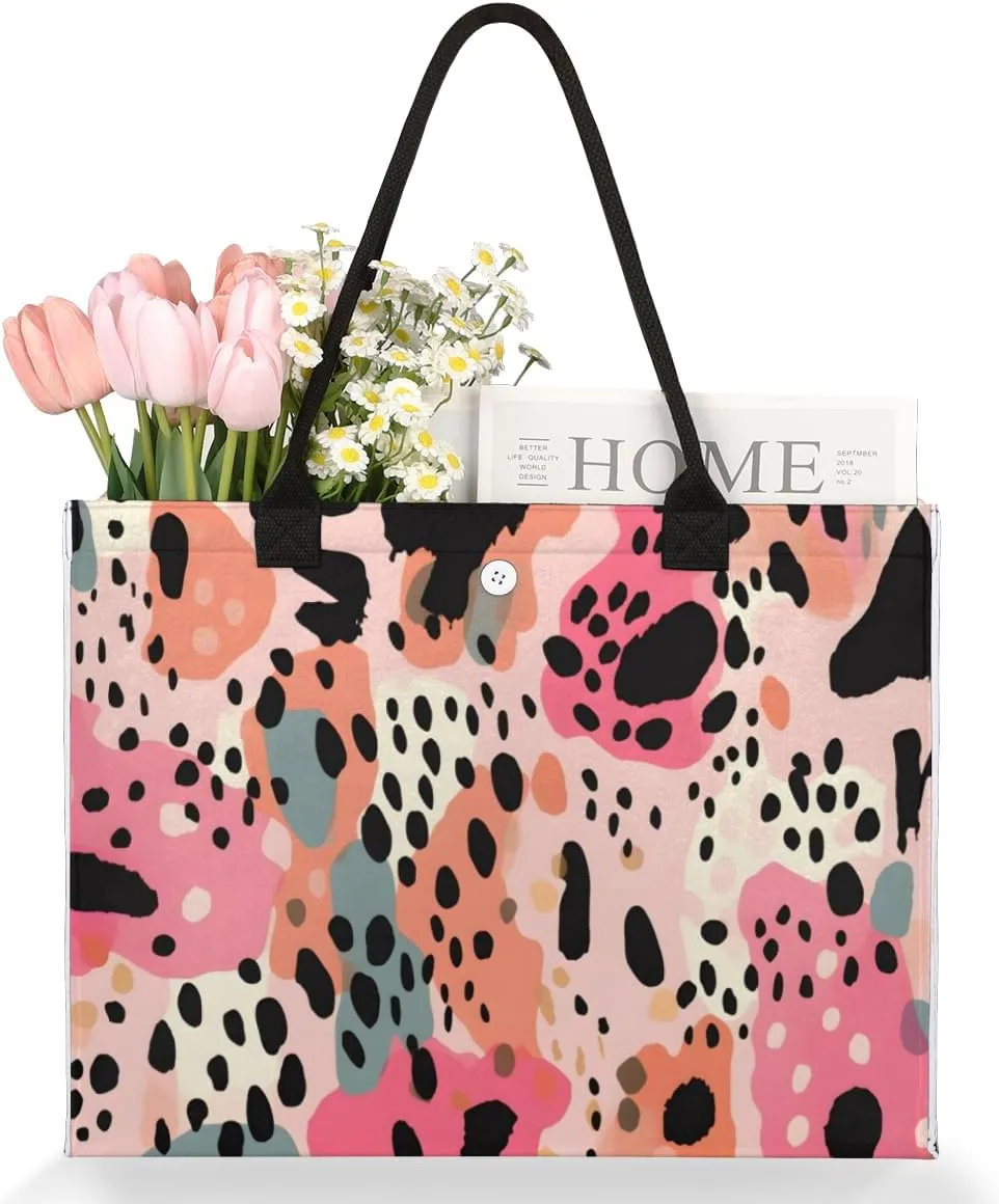 QsirBC Abstract Fun Design Tote Bag for Women Shoulder Bags with Pockets Handbags Purses Large Totes