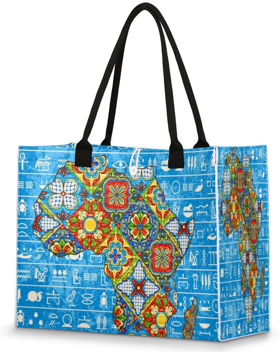 QsirBC Abstract Interesting Decor Tote Bag for Women Shoulder Bags with Pockets Handbags Purses Large Totes