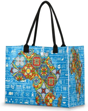 QsirBC Abstract Interesting Decor Tote Bag for Women Shoulder Bags with Pockets Handbags Purses Large Totes