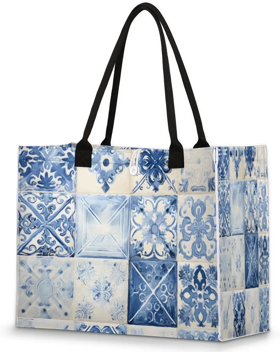 QsirBC Abstract Interesting Decor Tote Bag for Women Shoulder Bags with Pockets Handbags Purses Large Totes