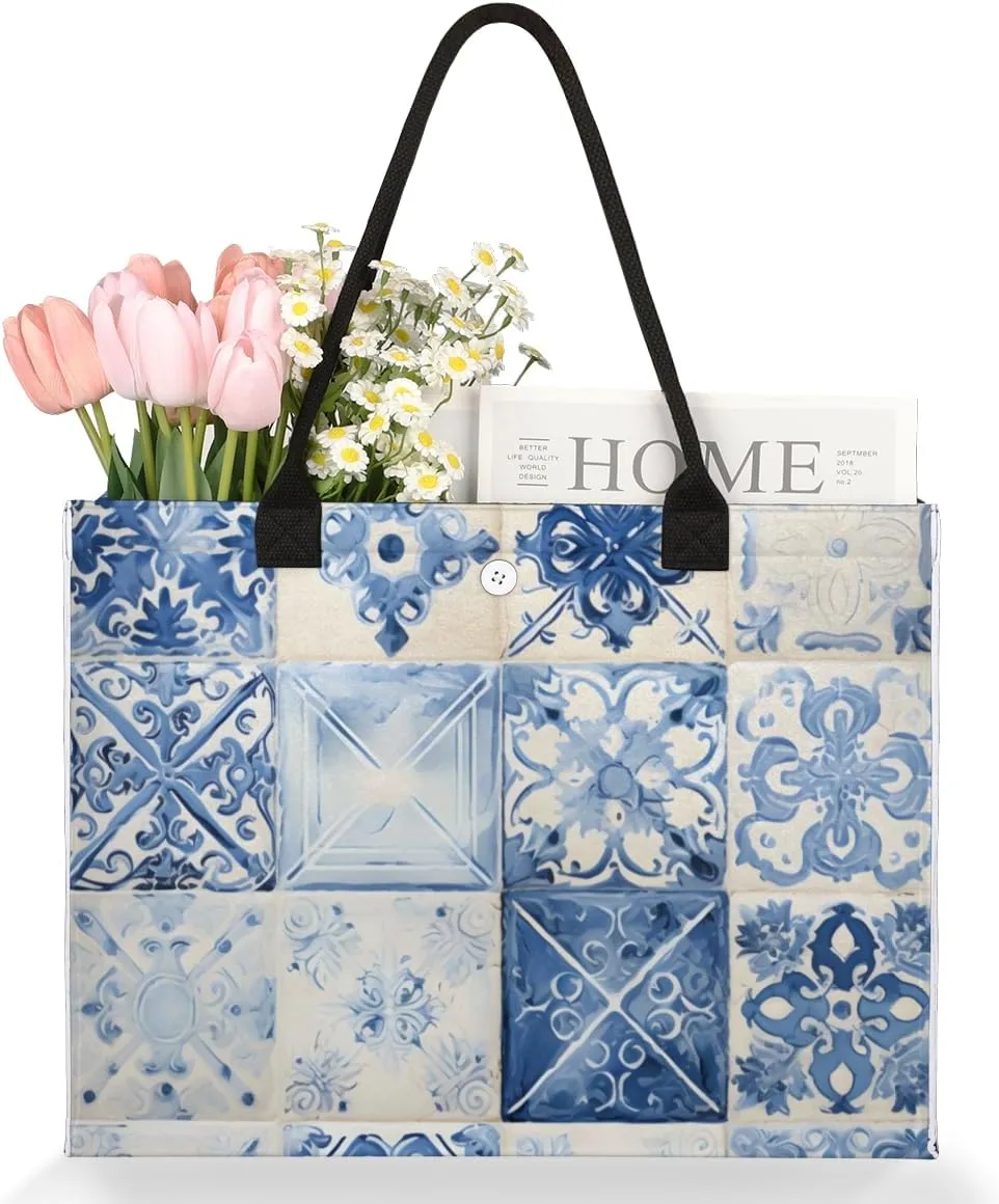 QsirBC Abstract Interesting Decor Tote Bag for Women Shoulder Bags with Pockets Handbags Purses Large Totes